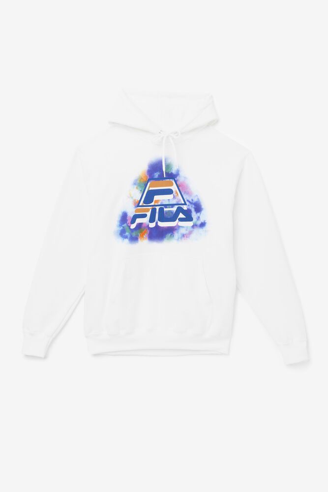 Fila Dracen Tie Dye White Hoodie Mens - NZ 63921-EFZQ